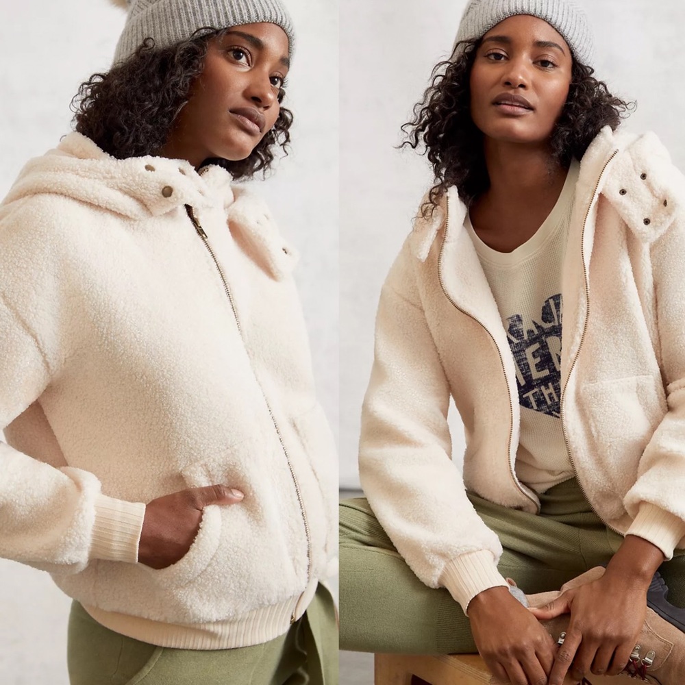 Anthropologie Gillian Sherpa Hoodie Jacket